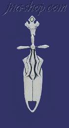 Sterling Silver Cross Dagger Charm Pendant - Click Image to Close