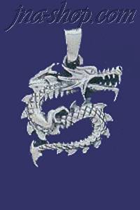 Sterling Silver Dragon Charm Pendant - Click Image to Close