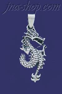 Sterling Silver Dragon Charm Pendant - Click Image to Close