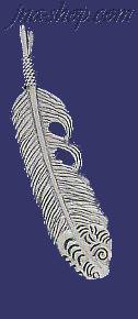 Sterling Silver Feather Genuine American Indian Charm Pendant - Click Image to Close