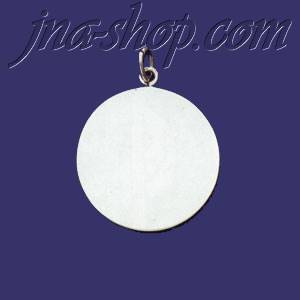Sterling Silver Engravable Circle Charm Pendant - Click Image to Close