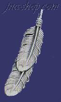 Sterling Silver Feather Genuine American Indian Charm Pendant - Click Image to Close