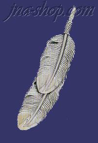 Sterling Silver Feather Genuine American Indian Charm Pendant - Click Image to Close