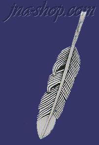 Sterling Silver Feather Genuine American Indian Charm Pendant - Click Image to Close