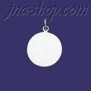 Sterling Silver Engravable Circle Charm Pendant - Click Image to Close