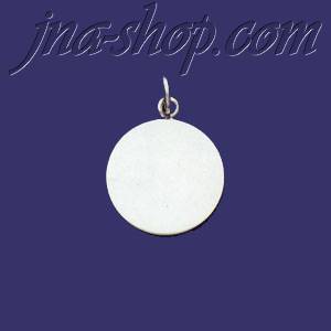 Sterling Silver Engravable Circle Charm Pendant - Click Image to Close