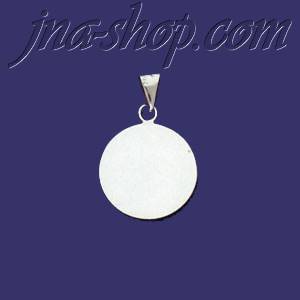 Sterling Silver Engravable Circle Charm Pendant - Click Image to Close