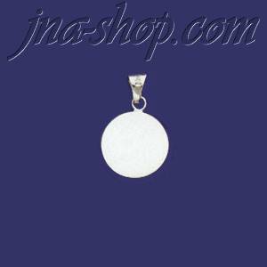 Sterling Silver Engravable Circle Charm Pendant - Click Image to Close