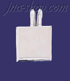 Sterling Silver Square Engravable Charm Pendant - Click Image to Close