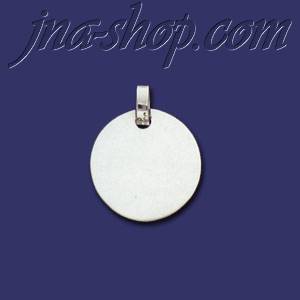 Sterling Silver Engravable Circle Charm Pendant - Click Image to Close