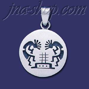 Sterling Silver Native American Design Charm Pendant - Click Image to Close