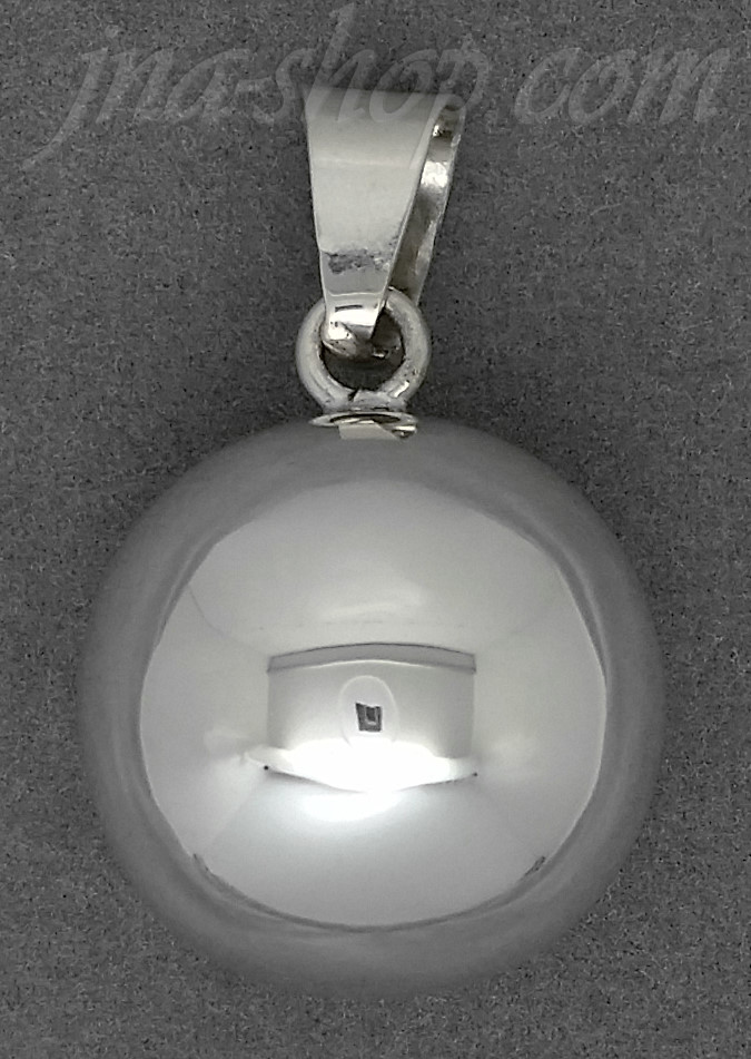 Sterling Silver Large High Polish Harmony Bell Ball Chime Charm Pendant 22mm - Click Image to Close