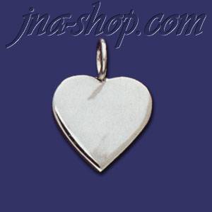 Sterling Silver Engravable Heart Charm Pendant - Click Image to Close