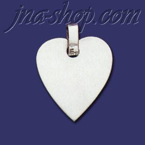 Sterling Silver Engravable Heart Charm Pendant - Click Image to Close