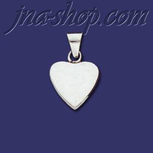 Sterling Silver Engravable Heart Charm Pendant - Click Image to Close