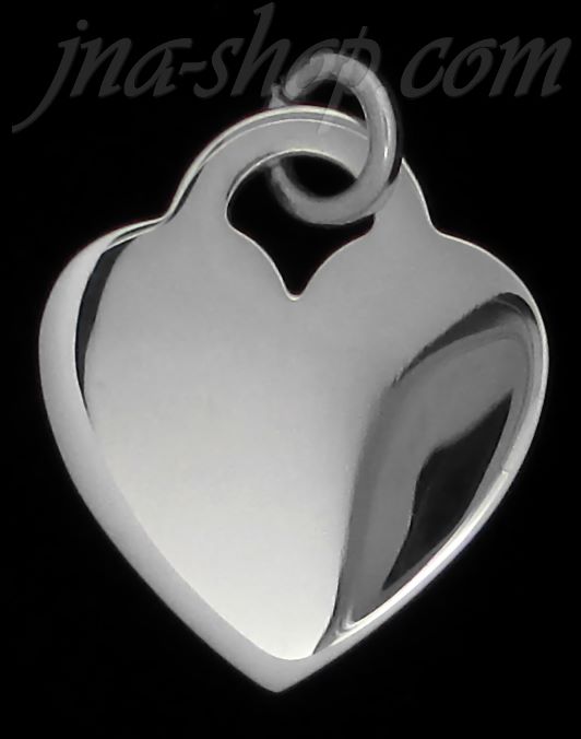 Sterling Silver Engravable Heart Charm Pendant - Click Image to Close
