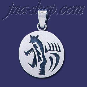 Sterling Silver Native American Design Charm Pendant - Click Image to Close