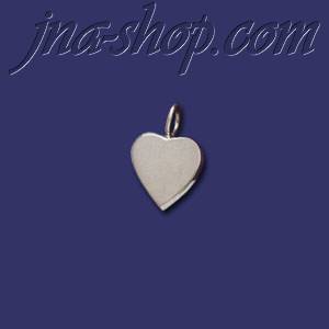 Sterling Silver Engravable Heart Charm Pendant - Click Image to Close