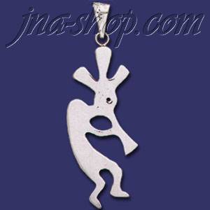 Sterling Silver Kokopelli Charm Pendant - Click Image to Close