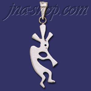 Sterling Silver Kokopelli Charm Pendant - Click Image to Close