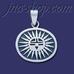 Sterling Silver Native American Design Charm Pendant - Click Image to Close