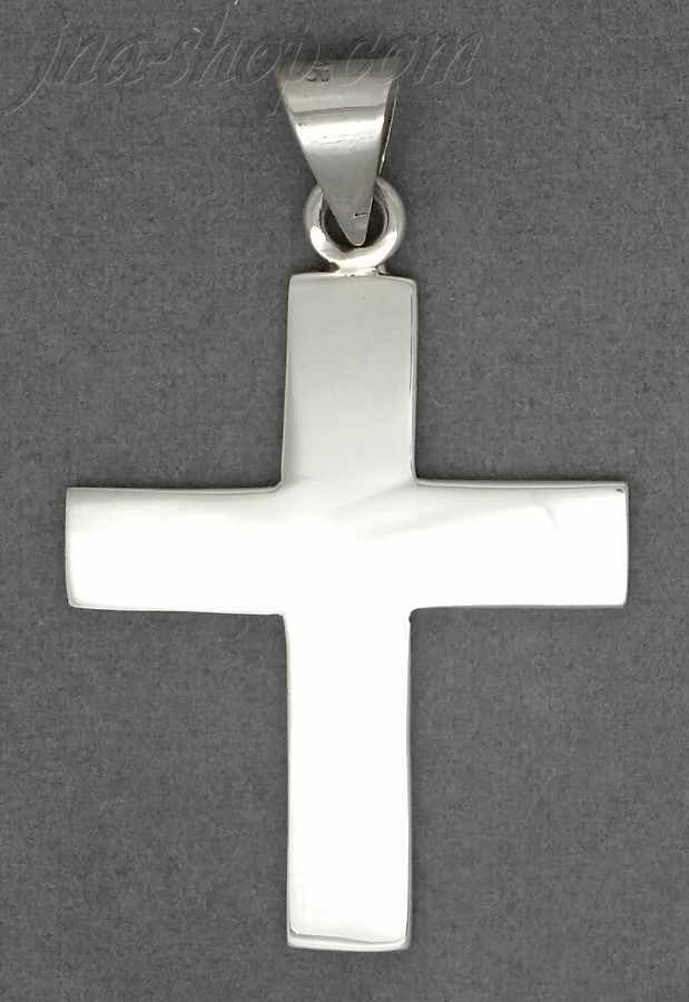 Sterling Silver Plain Cross Charm Pendant - Click Image to Close