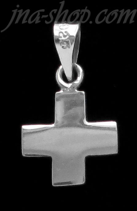 Sterling Silver Plain Cross Charm Pendant - Click Image to Close