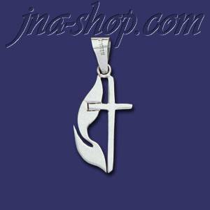 Sterling Silver Cross w/ Charm Pendant - Click Image to Close