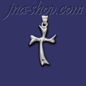 Sterling Silver Twisted Cross Charm Pendant - Click Image to Close