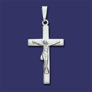 Sterling Silver Cross Crucifix Charm Pendant - Click Image to Close