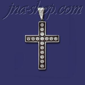 Sterling Silver Cross w/Suns Charm Pendant - Click Image to Close