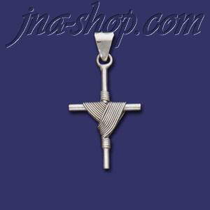 Sterling Silver Cross w/Shroud Charm Pendant - Click Image to Close