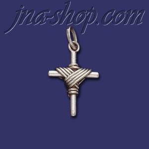 Sterling Silver Cross w/Shroud Charm Pendant - Click Image to Close