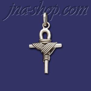 Sterling Silver Cross w/Shroud Charm Pendant - Click Image to Close