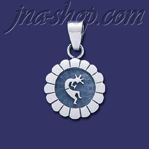 Sterling Silver Native American Design Charm Pendant - Click Image to Close