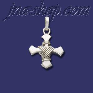 Sterling Silver Cross w/Shroud Charm Pendant - Click Image to Close