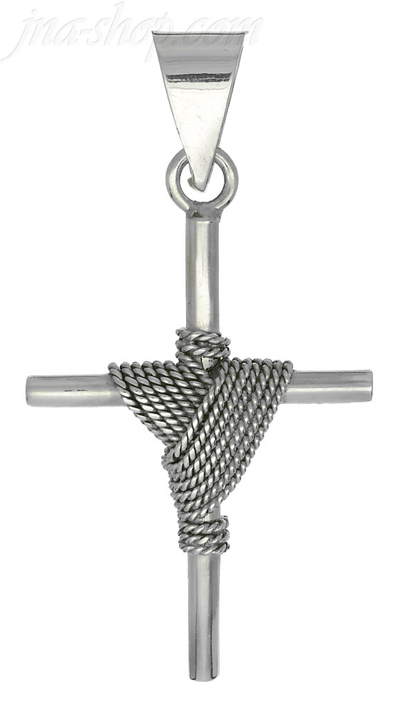 Sterling Silver Cross w/Shroud Charm Pendant - Click Image to Close