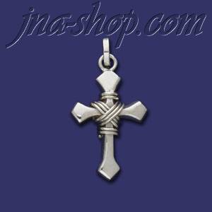 Sterling Silver Cross w/Shroud Charm Pendant - Click Image to Close