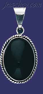 Sterling Silver Oval Shape Stone Charm Pendant - Click Image to Close