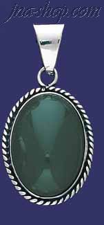 Sterling Silver Oval Shape Stone Charm Pendant - Click Image to Close