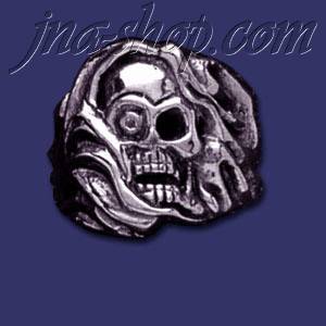 Sterling Silver Hooded Skull w/One Eye Ring sz 12 - Click Image to Close