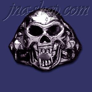 Sterling Silver Vampire Skull Ring sz 7 - Click Image to Close