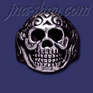 Sterling Silver Skull Ring sz 8 - Click Image to Close