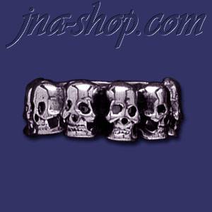 Sterling Silver Skulls Ring sz 11 - Click Image to Close
