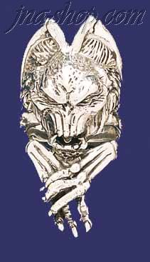 Sterling Silver Vampire Skull Ring sz 9 - Click Image to Close