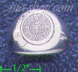 Sterling Silver Aztec Sun Calendar Ring sz 6 - Click Image to Close