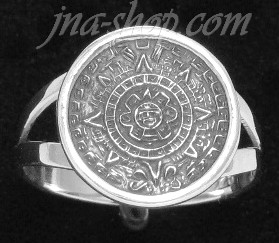 Sterling Silver Aztec Sun Calendar Ring sz 5 - Click Image to Close