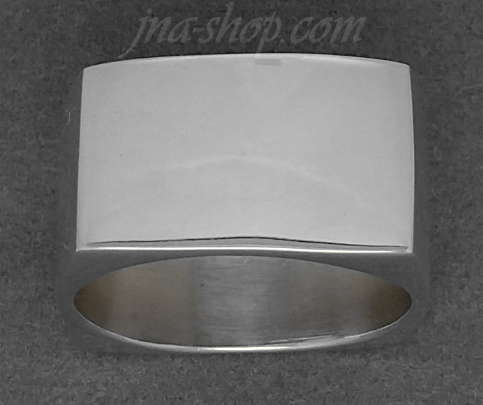 Sterling Silver Plain HP Square Band Ring 13mm sz 8 - Click Image to Close