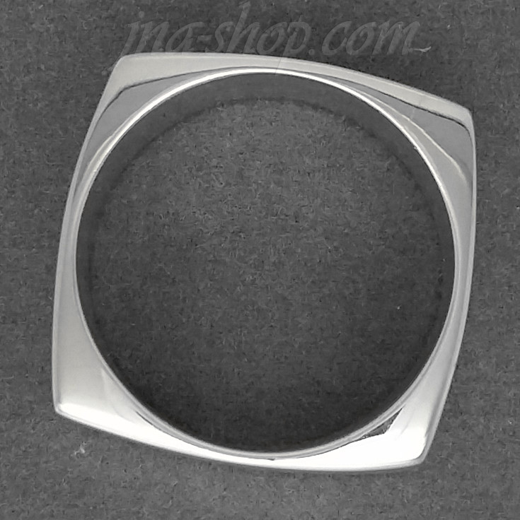 Sterling Silver Plain HP Square Band Ring 13mm sz 10 - Click Image to Close