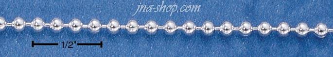 8" Sterling Silver 200 BEAD CHAIN (2MM) - Click Image to Close